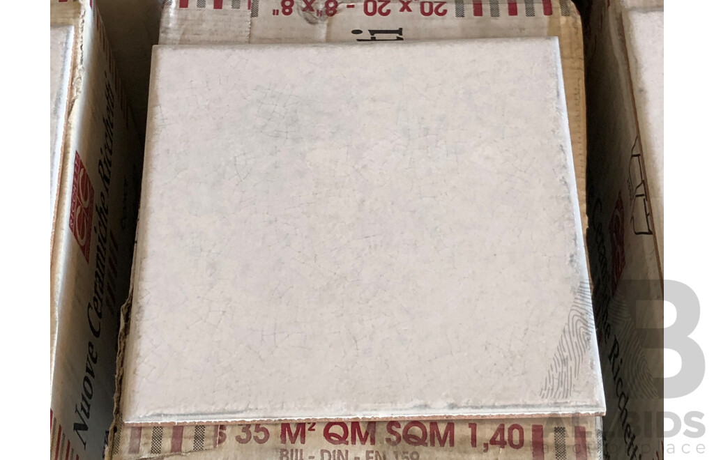 Richetti Todi Ghiaccio Gloss Italian 200mm X 200mm Ceramic Wall Tiles - 53.2m2 - Brand New - ORP $3458.00
