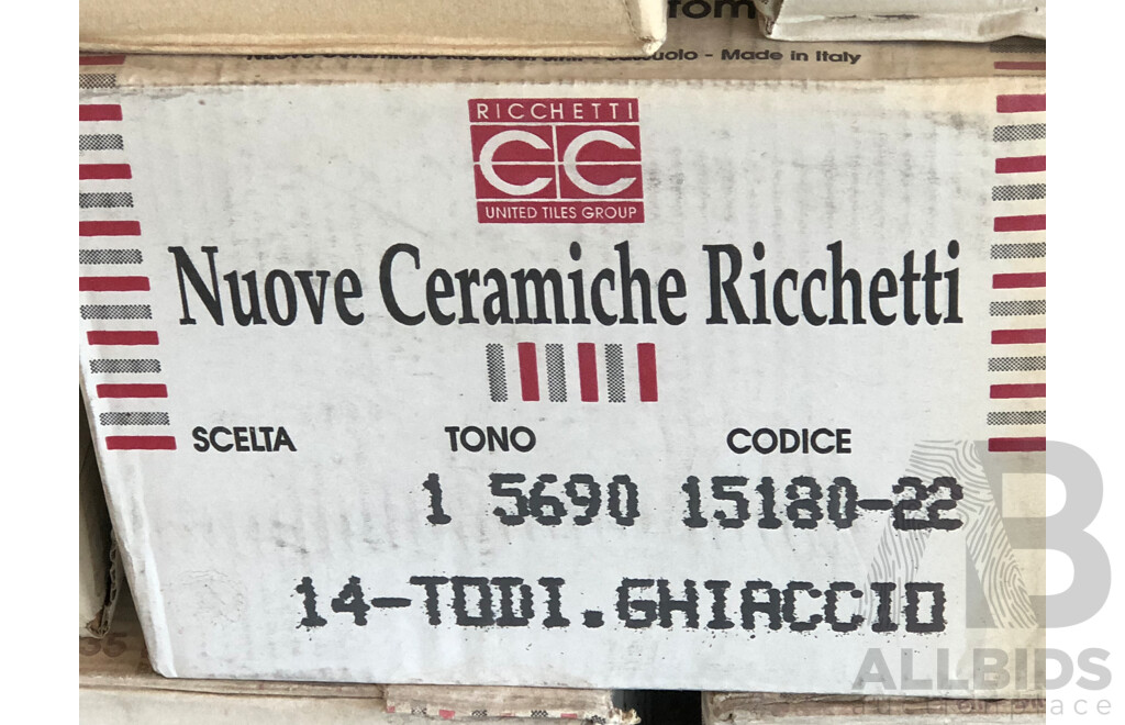 Richetti Todi Ghiaccio Gloss Italian 200mm X 200mm Ceramic Wall Tiles - 53.2m2 - Brand New - ORP $3458.00