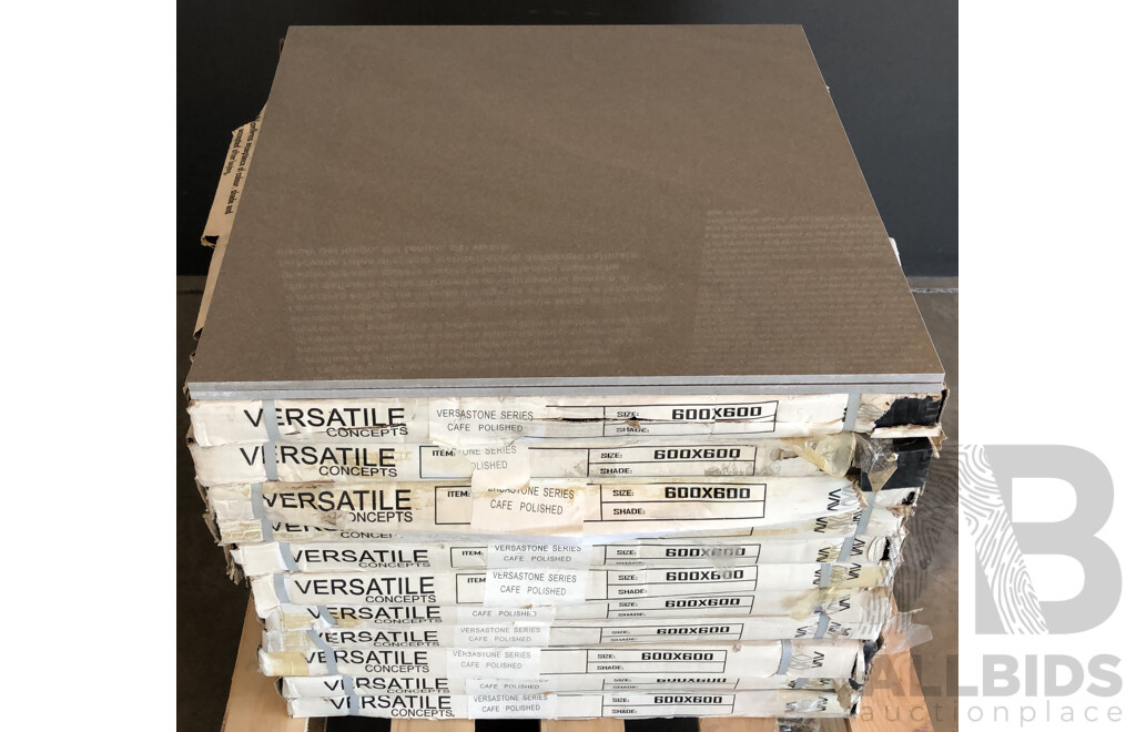 Verastone Cafe Polished 600mm X 600mm Porcelain Floor & Wall Tiles - 15.84m2 - Brand New - ORP $871.20
