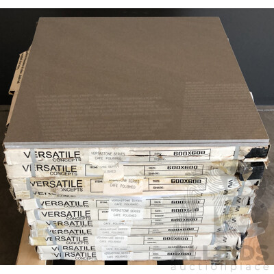 Verastone Cafe Polished 600mm X 600mm Porcelain Floor & Wall Tiles - 15.84m2 - Brand New - ORP $871.20