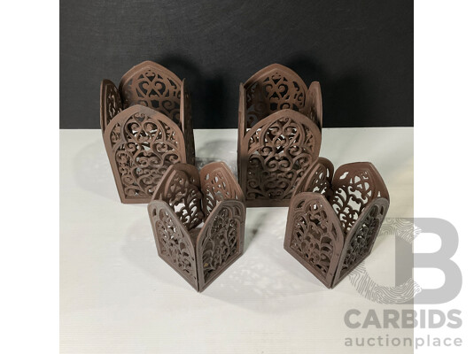 Set of Four Cast Iron Gothic Garden Columns