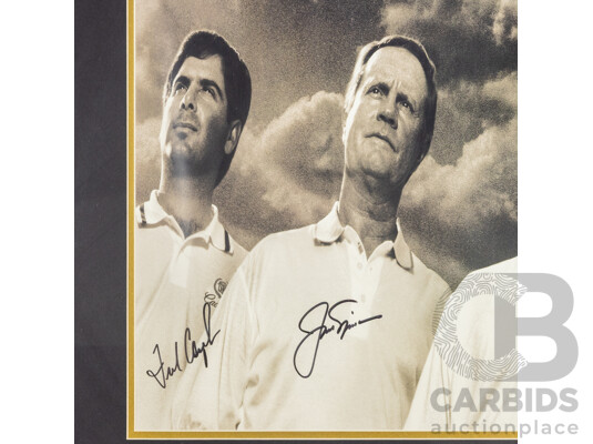 1662301 · Framed Signed 'Legends of Maxfli' Photo Print Montage Featuring Jack Nicklaus, Tom Watson, Greg Norman and Fred Couples