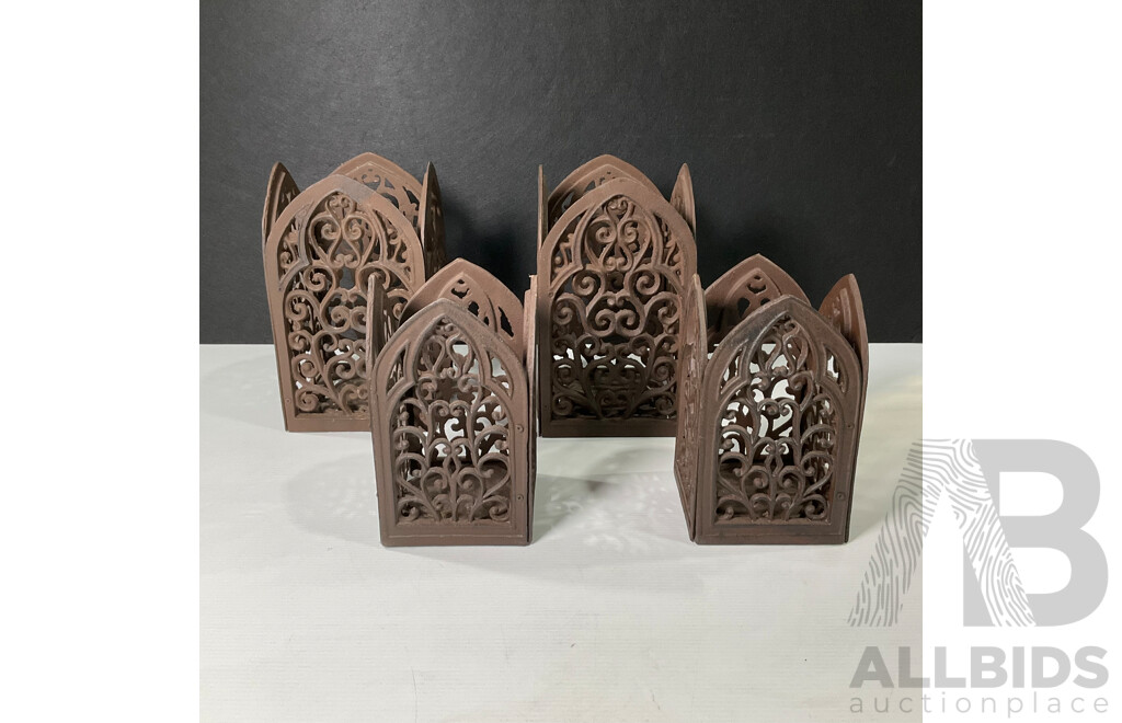Set of Four Cast Iron Gothic Garden Columns