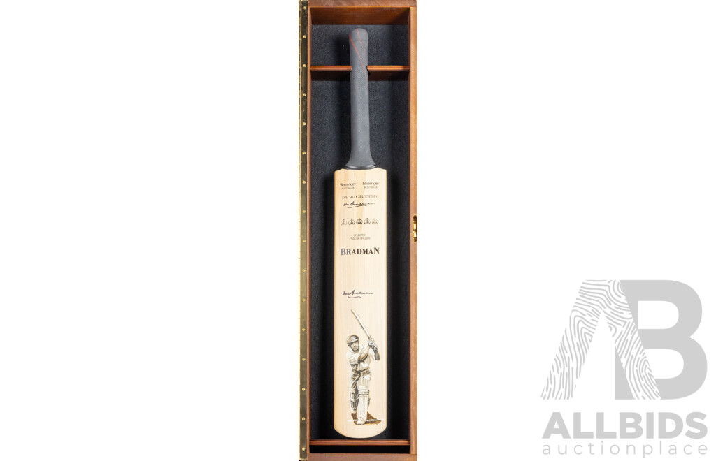 Sir Donald Bradman Signed Limited Edition Cricket Bat in Display Case, No. 3/30