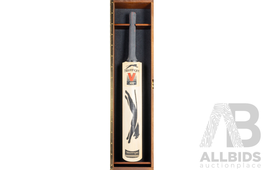Sir Donald Bradman Signed Limited Edition Cricket Bat in Display Case, No. 3/30