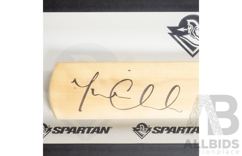 Framed Signed Spartan Cricket Bat by Michael Clarke