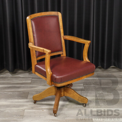 Art Deco Oak Desk Chair