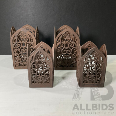 Set of Four Cast Iron Gothic Garden Columns