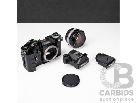 Nikon F2 Photomic S 35mm Black SLR Camera with Nikkor S.C Auto 55mm F/1.2 Lens