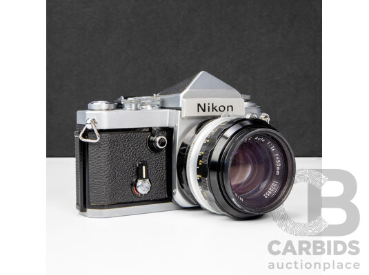 Nikon F2 Silver 35mm SLR Camera with Nikkor S 50mm F/1.4 Lens
