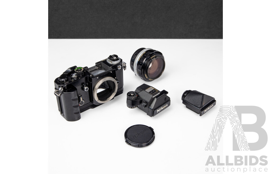 Nikon F2 Photomic S 35mm Black SLR Camera with Nikkor S.C Auto 55mm F/1.2 Lens