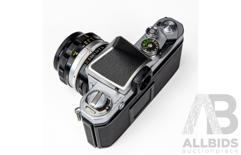 Nikon F2 Silver 35mm SLR Camera with Nikkor S 50mm F/1.4 Lens