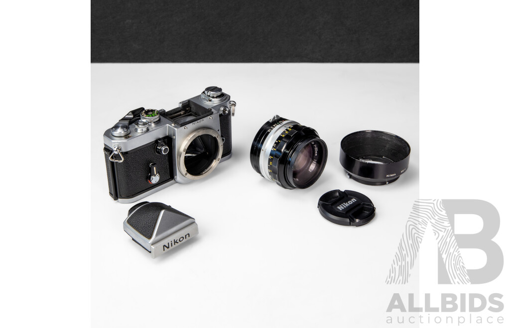 Nikon F2 Silver 35mm SLR Camera with Nikkor S 50mm F/1.4 Lens