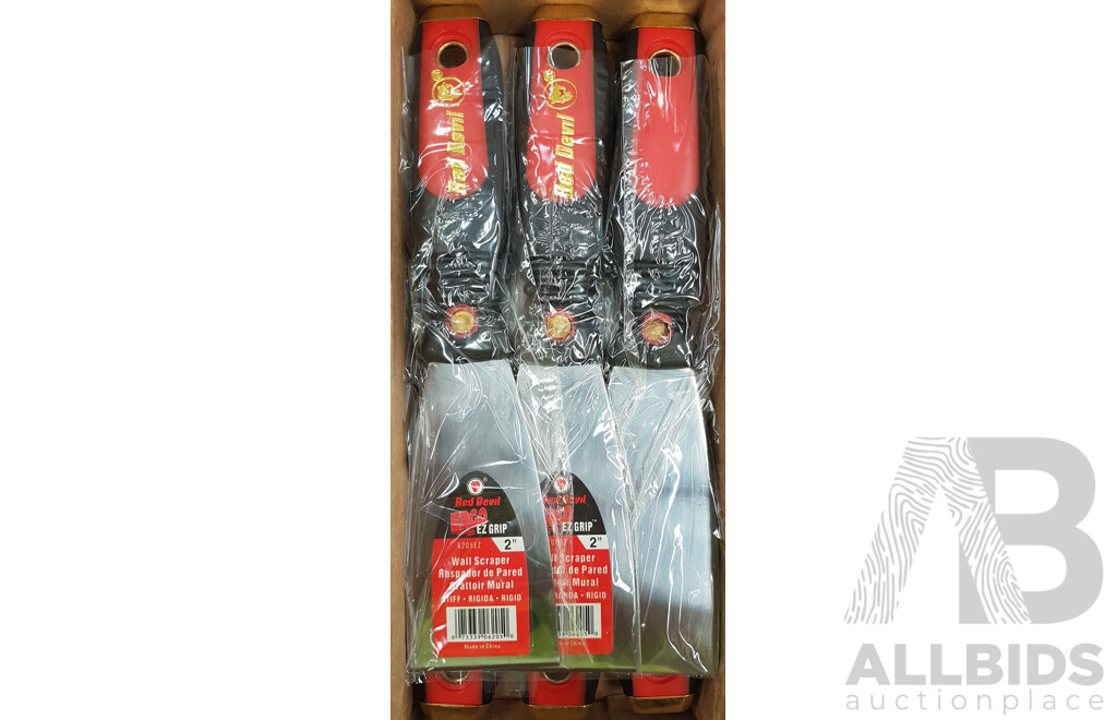 Red Devil 2 Inch Ez Grip Stiff Puffy Knife (Set of 6) - Lot of 2