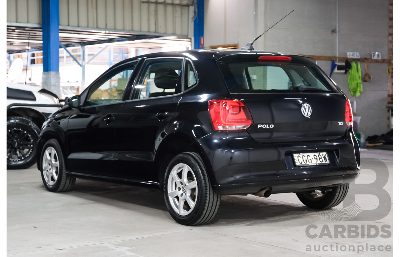 4/2012 Volkswagen Polo 66 TDI Comfortline MY12 FWD 5d Hatchback Black 1.6L