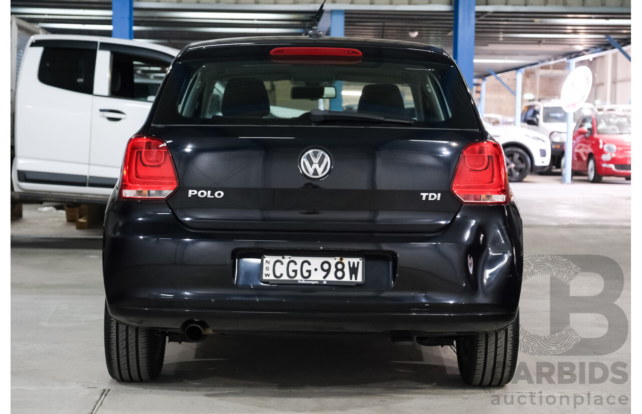 4/2012 Volkswagen Polo 66 TDI Comfortline MY12 FWD 5d Hatchback Black 1.6L