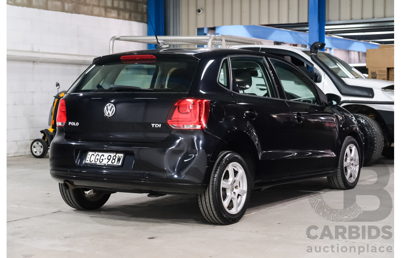 4/2012 Volkswagen Polo 66 TDI Comfortline MY12 FWD 5d Hatchback Black 1.6L
