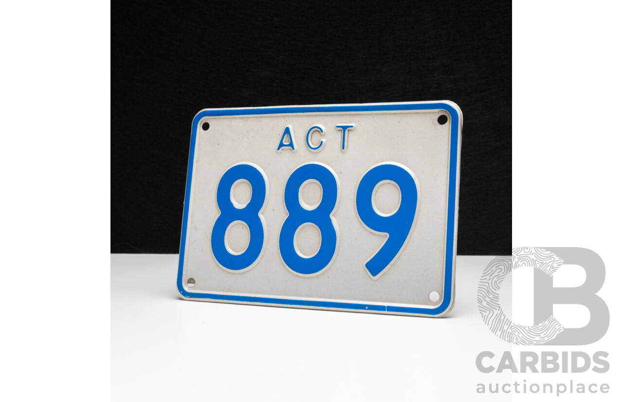 ACT 3 Digit Numerical Motor Vehicle Number Plate - 889