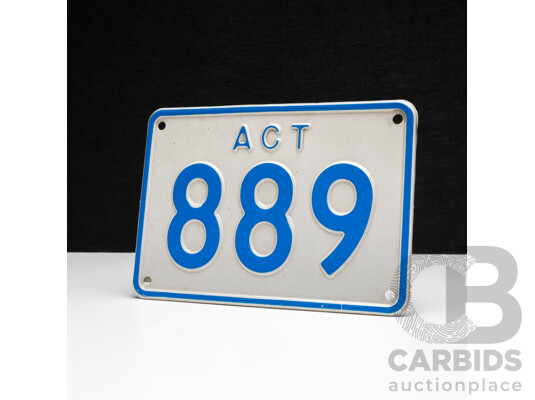 ACT 3 Digit Numerical Motor Vehicle Number Plate - 889