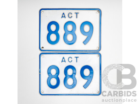 1661978 · ACT 3 Digit Numerical Motor Vehicle Number Plate - 889