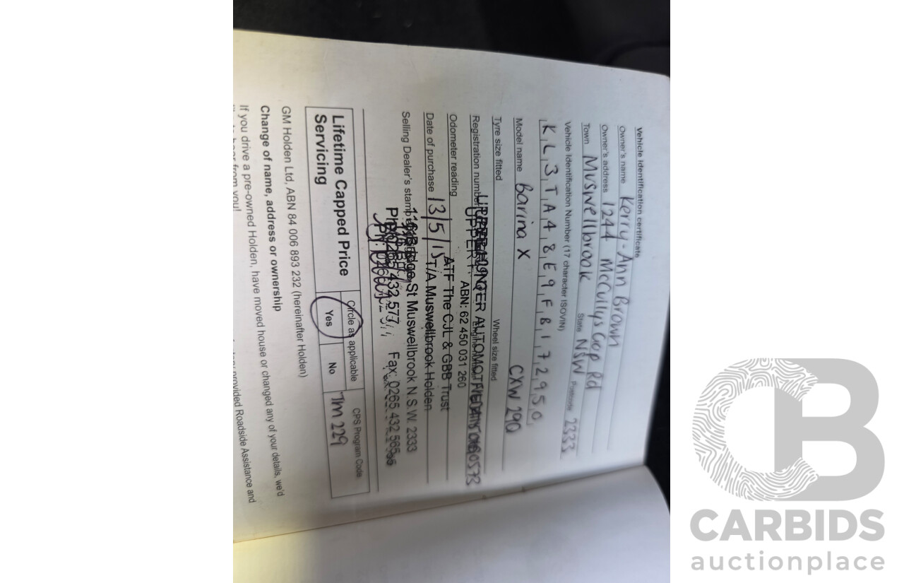 4/2015 Holden Barina CD FWD TM MY15 5d Hatchback White 1.6L