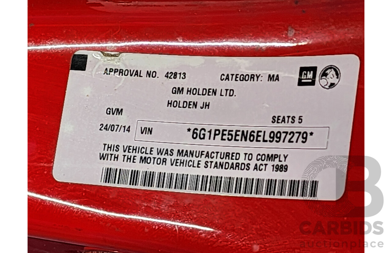 07/2014 Holden Cruze SRi Z-Series JH MY14 4d Sedan Red 1.6L