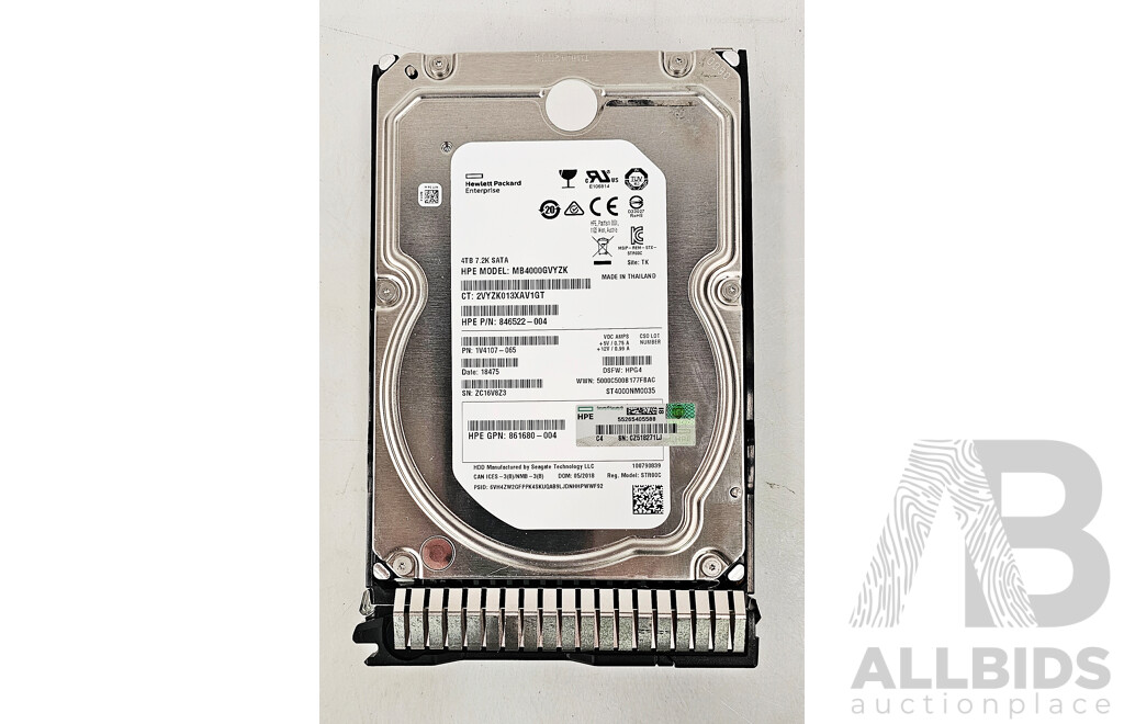 HPE (MB4000GVYZK) 4TB SATA 6Gbps 7.2K 3.5-Inch Hard Drive
