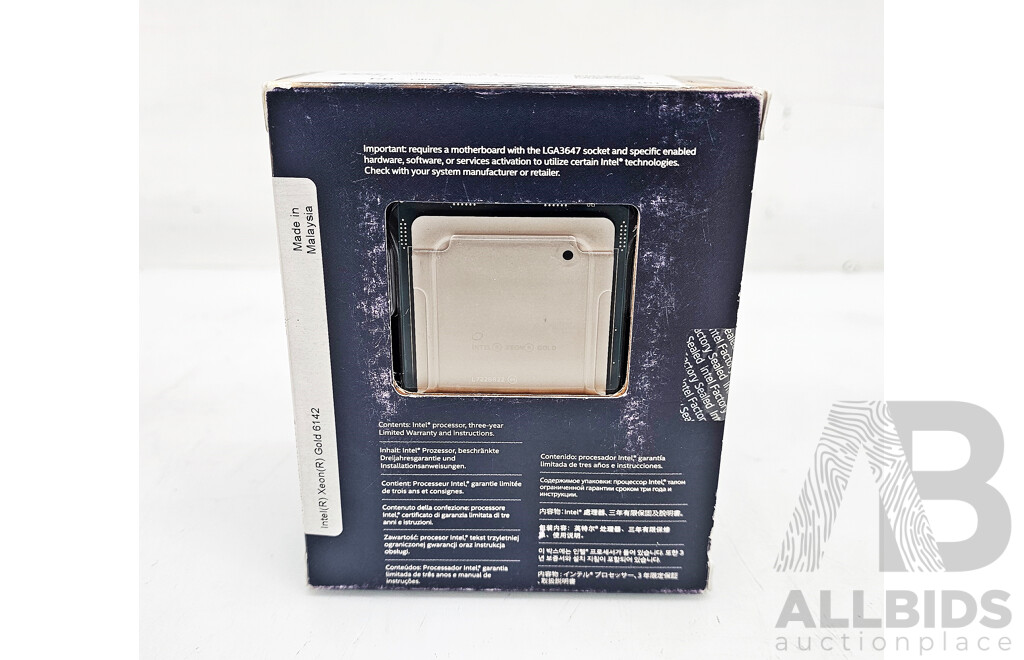 Intel Xeon GOLD (6142) 2.60GHz - 3.70GHz 16-Core CPU