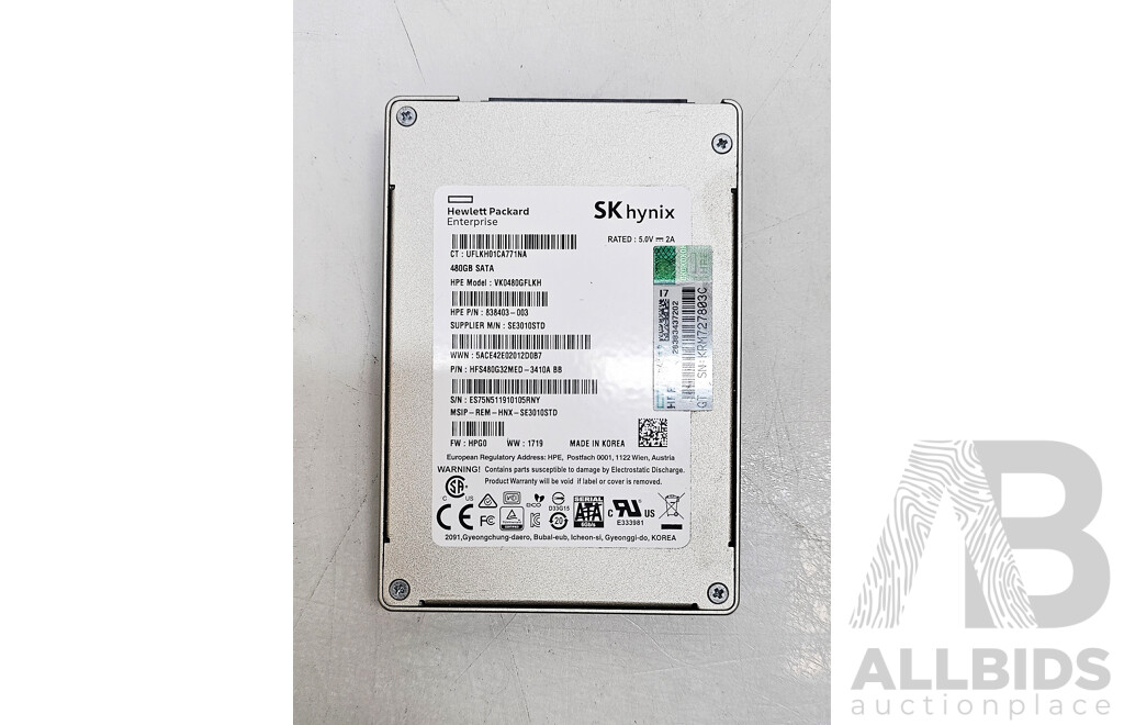 HPE (VK0480GFLKH) 480GB SAS 6Gbps 2.5-Inch Solid State Drive
