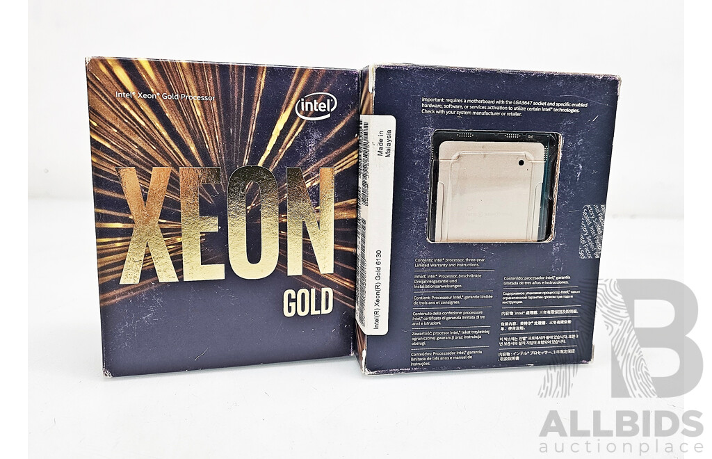 Intel Xeon GOLD (6138) 2.00GHz-3.70GHz 20-Core CPU - Lot of Two