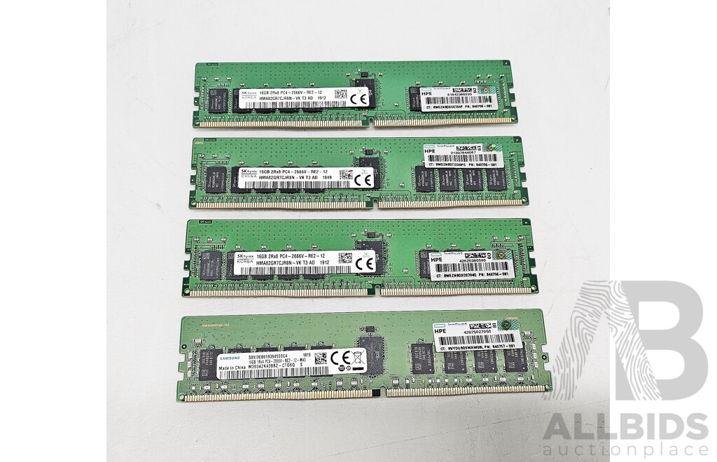 Samsung/SK Hynix 16GB DDR4 2666V RDIMM RAM - Lot of RDIMM
