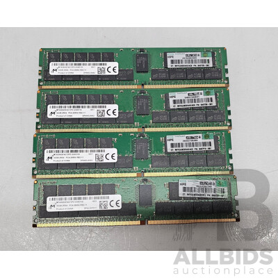 Micron 32GB ECC DDR4 2666V RDIMM RAM - Lot of Four