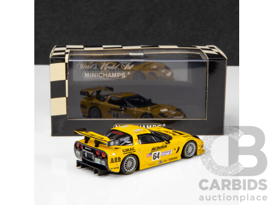 1662361 · Minichamps 2002 Chevrolet Corvette C5-R GTS 24hr LeMans Pilgrim ACDelco #64 Yellow 1:43 Scale Model Car