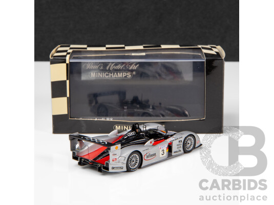 1662362 · Minichamps 2002 Audi R8 24Hr LeMans Krumm Infineon #3 Silver 1:43 Scale Model Car