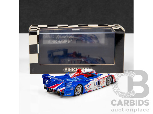 1662369 · Minichamps 2005 Audi R8 24Hr LeMans Ortelli Gran Turismo 4 #4 White 1:43 Scale Model Car