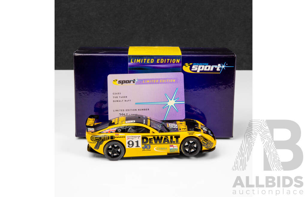 Scalextric Sport 2003 TVR T400R 24hr LeMans DeWalt #91 5067/7000 1:32 Scale Slot Car