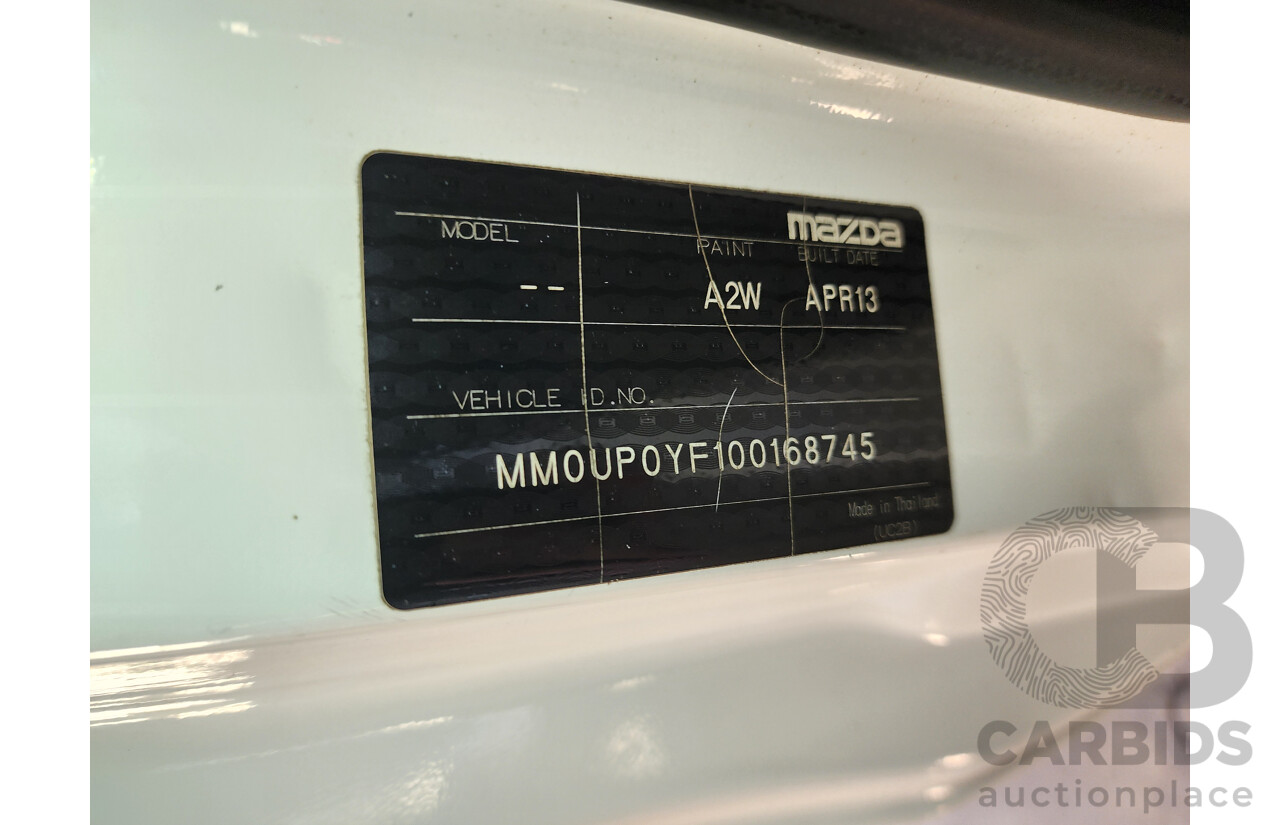 05/2013 Mazda Bt50 XT (4x2)  C/Chas White 3.2L