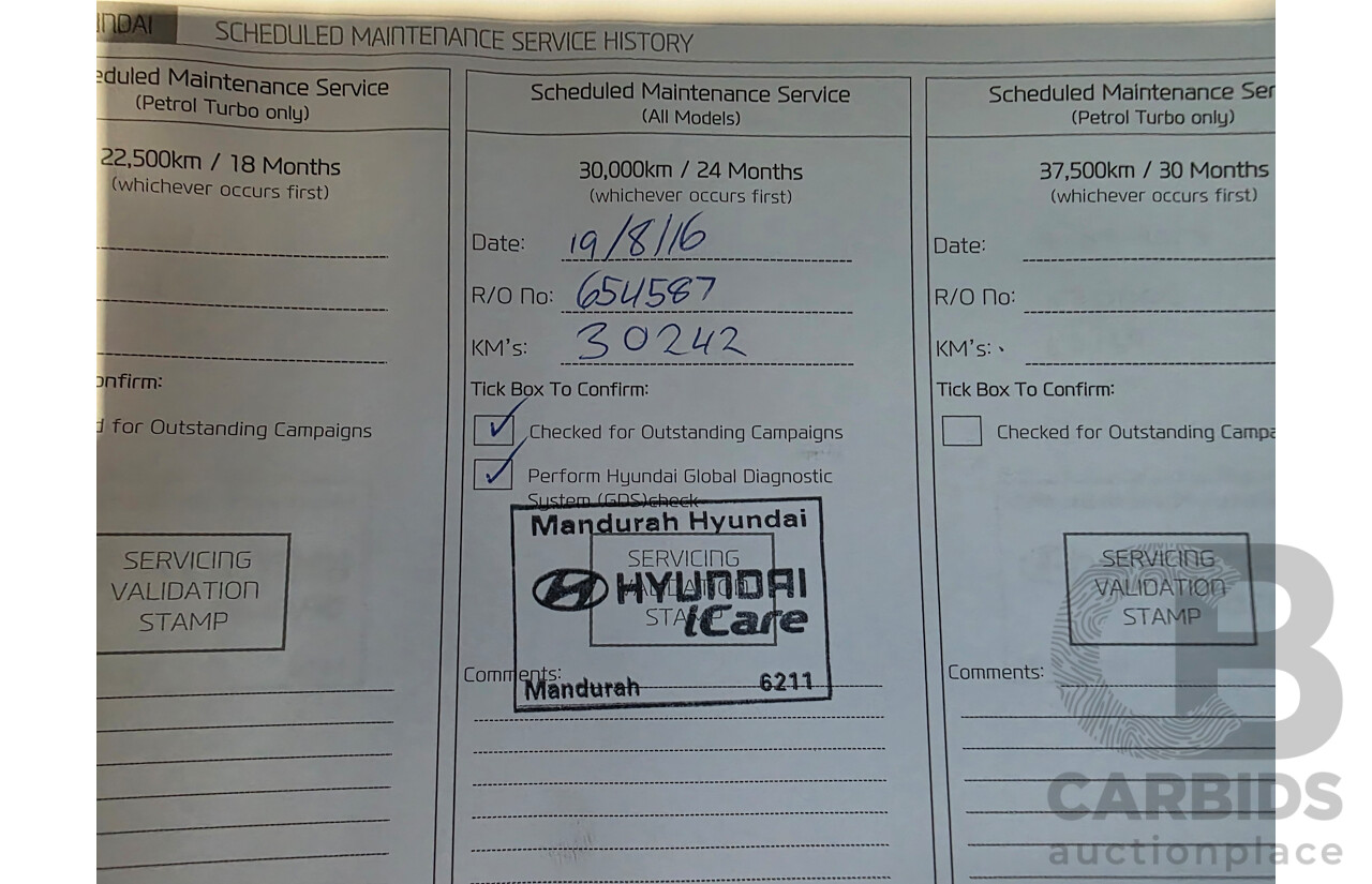 7/2015 Hyundai i30 Active X GD3 Series 2 5d Hatchback White 1.8L