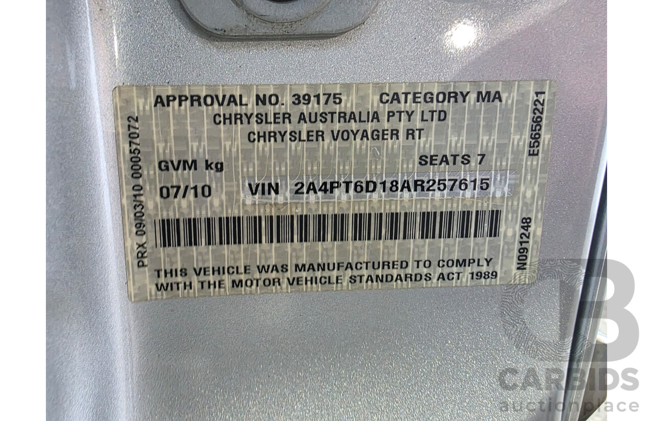 7/2010 Chrysler Grand Voyager Limited RT 4d Wagon V6 3.8L