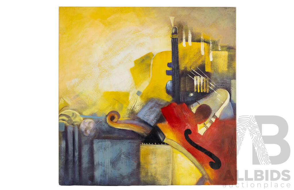 Artist Unknown (20th Century), Abstract Symphony, Mixed Media on Canvas, 75H x 75W cm (frame)