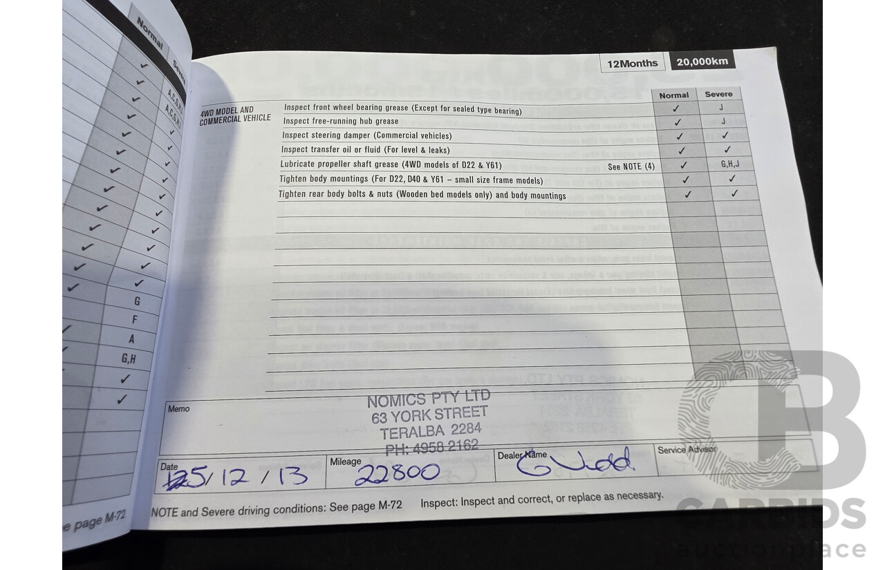 2/2012 Nissan Navara ST-R 4x4 D22 Series 5 Dual Cab White 2.5L