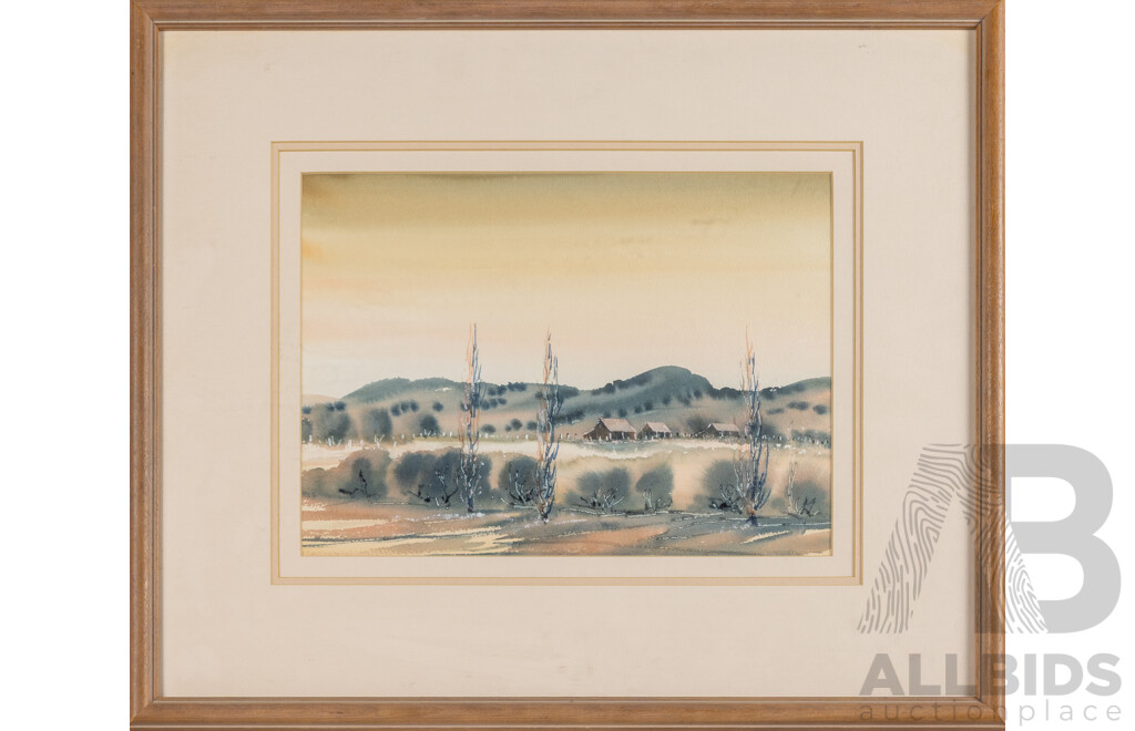 Diane Watson 'Xanadu', (20th Century, Australian), Winter's Pale Light, Vintage Original Watercolour, 50H x 60W cm (frame)