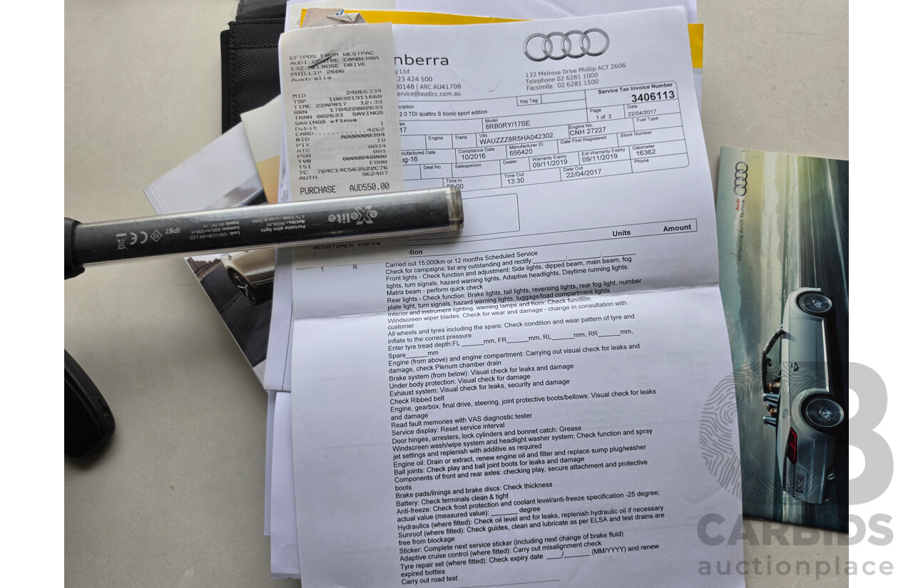 10/2016 Audi Q5 2.0 TDI QUATTRO (AWD) 8R MY17 4D Wagon Glacier White Turbo Diesel 2.0L