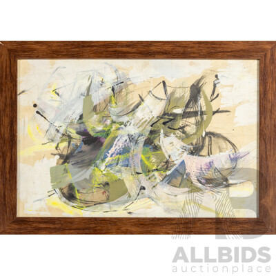 Nancy Borlase, (20th Century, New Zealand-Born Australian, 1914-2006), The Weight of Air, Original Abstract Mixed Media, 45H x 63W cm (frame)