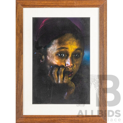 Artist Unknown (20th Century Laos), Wistful Child (c2015),, Original Colour Photograph, 57H x 43W cm (frame)