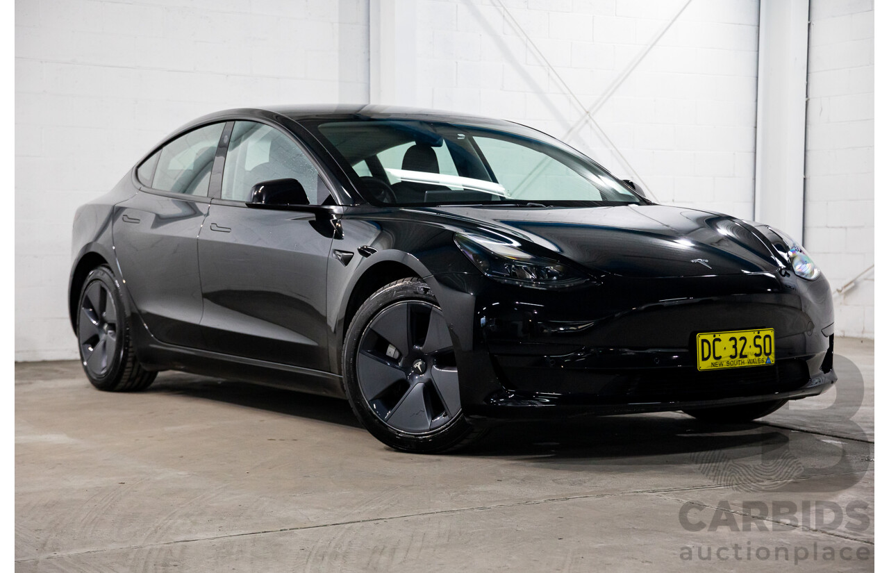 03/2022 Tesla Model 3 Rear Wheel Drive (RWD) E6LRB MY22 4D Sedan Black Electric EV