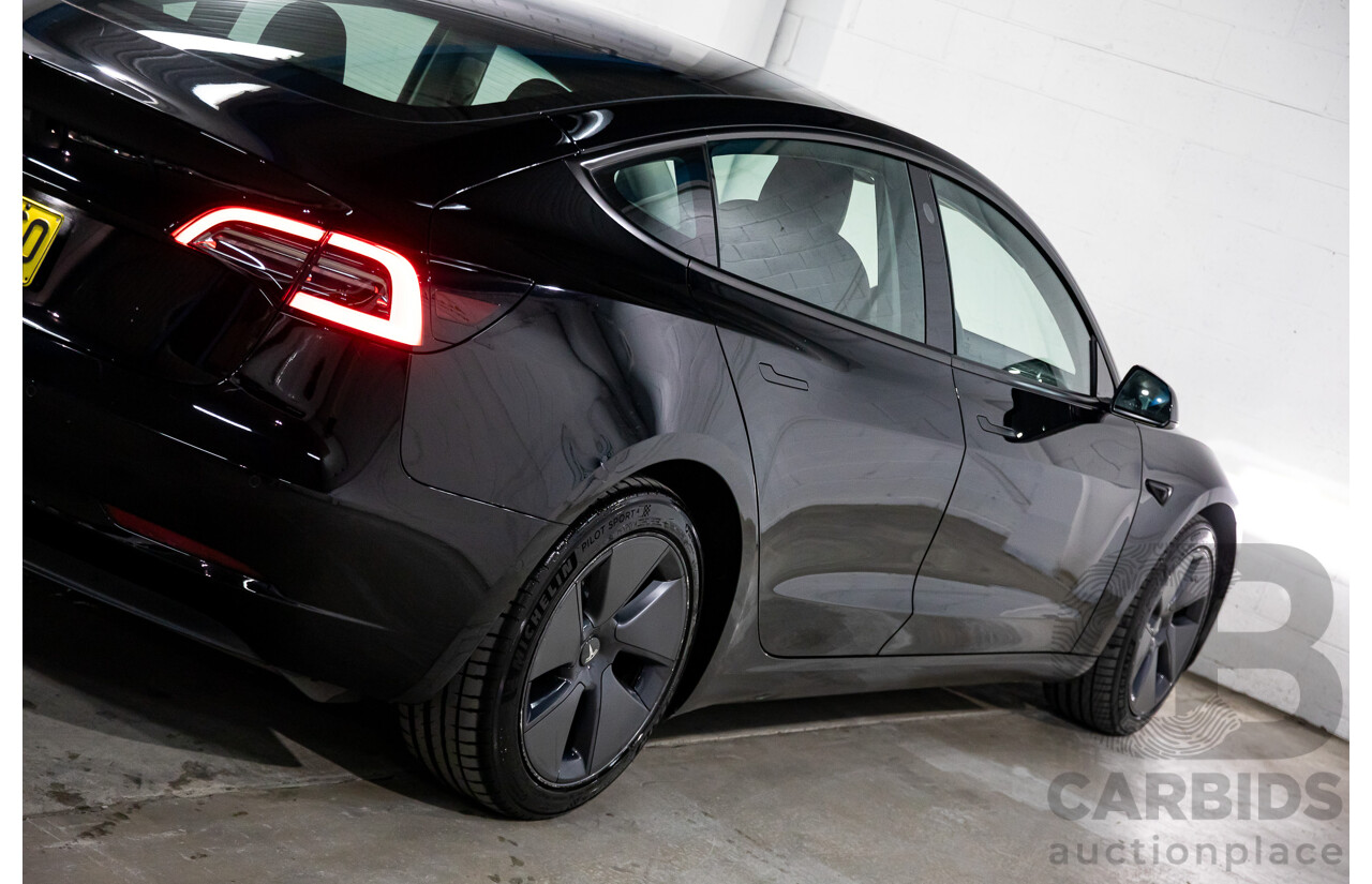 03/2022 Tesla Model 3 Rear Wheel Drive (RWD) E6LRB MY22 4D Sedan Black Electric EV