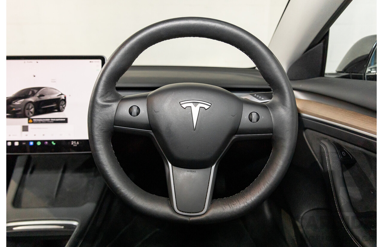 03/2022 Tesla Model 3 Rear Wheel Drive (RWD) E6LRB MY22 4D Sedan Black Electric EV