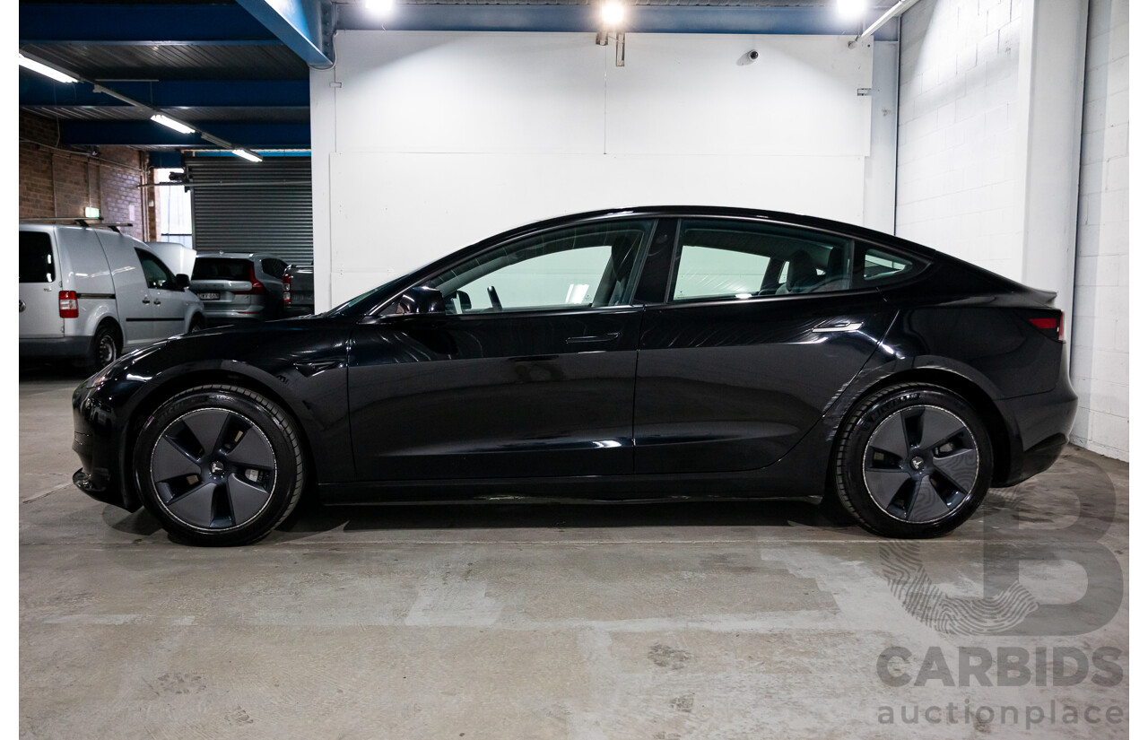 03/2022 Tesla Model 3 Rear Wheel Drive (RWD) E6LRB MY22 4D Sedan Black Electric EV
