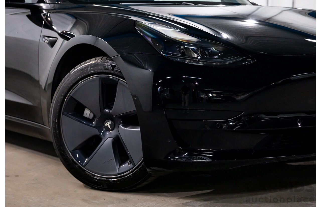 03/2022 Tesla Model 3 Rear Wheel Drive (RWD) E6LRB MY22 4D Sedan Black Electric EV